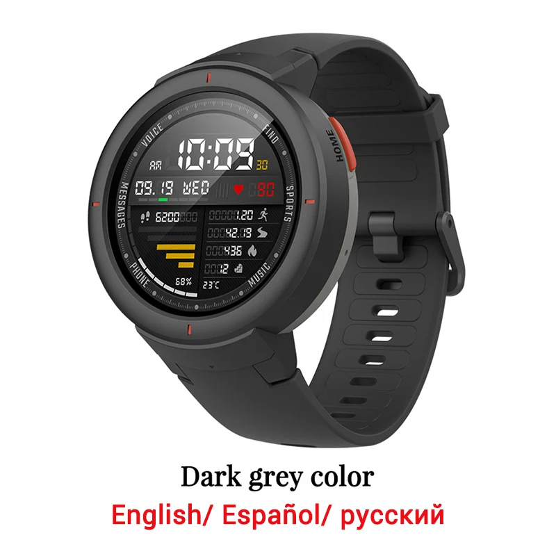 Huami Amazfit Verge русский умные часы Спорт Смарт часы 3 gps Bluetooth воспроизведения музыки вызова Ответ сообщение Push сердечного ритма мониторы smart watch - Цвет: Grey watch