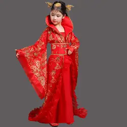 Танцевальная одежда для девочек Китайская древняя Династия Тан платье в народном стиле дети древний Infanta Peri театральный драгггл-хвост