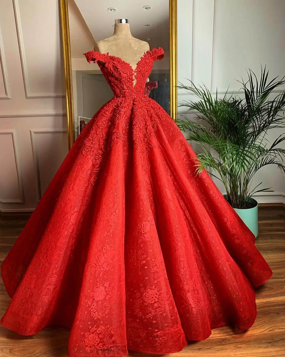Vestidos De Novia Винтаж красные бусинки кружевное свадебное платье элегантное платье с открытыми плечами платье с а-силуэтом и открытой спиной Свадебные платья