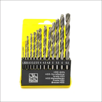 

13PCS High Speed Steel Drill Bit Combo Round Shank 1.5-6.5mm Size Twist Drill Bit for Cordless Drill HSS Bit