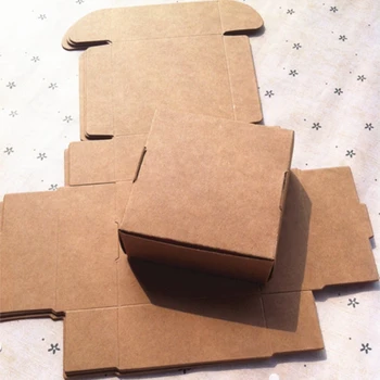 

8PCS 7.5X7.5x3CM Cheap Kraft paper gift packaging coardboard box,small natural handmade soap kraft craft box,kraft paper carton