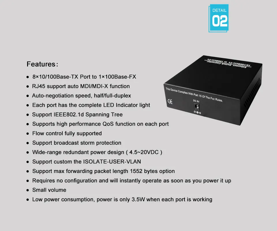 Лидер продаж волокна media converter 1 пара 8 SC rj45 и 1 один оптический порт 10/100 Мбит/с быстро Etherent волокна переключатель для сетей