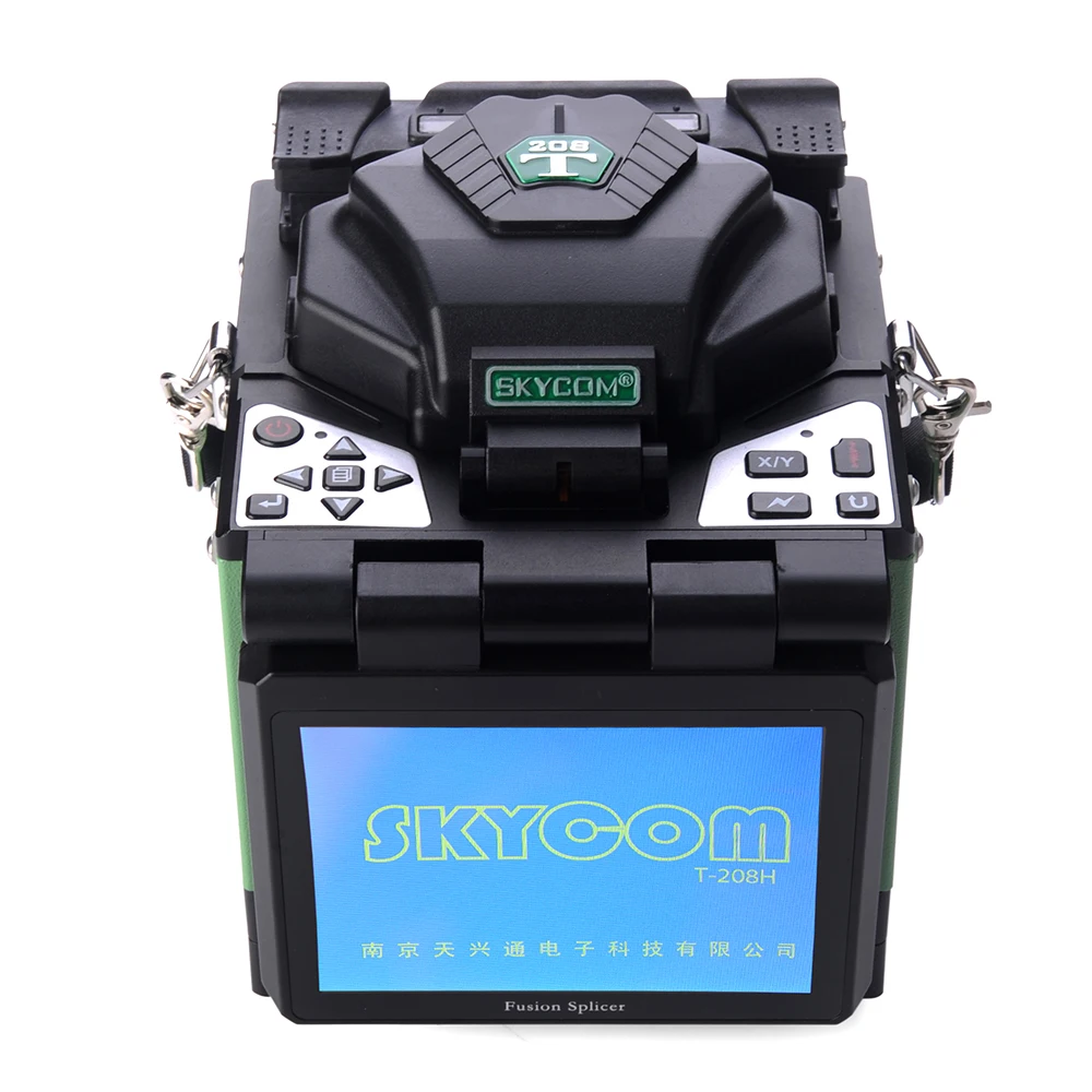 Многоязычный Skycom T-208H 5 дюймов 8 s быстрое Сращивание волокна сварочный аппарат FTTH волокно сварочный аппарат