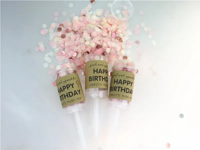 10 шт./упак. многоразовые Happy День рождения пуш-ап конфетти контейнер Poppers на день рождения сюрприз вечерние поставки