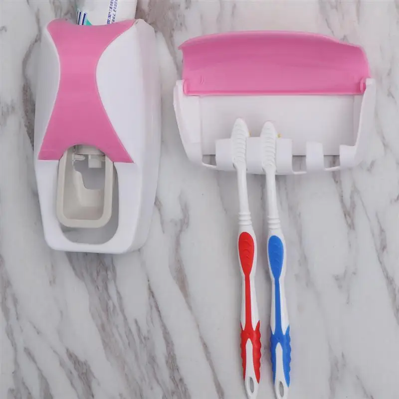 

2Pcs Wall-Mounted Toothbrush Holder Manual Toothpaste Extruder Suction Toothbrush Hanger Toothpaste Squeezer For Bathroom