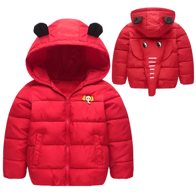 2018 новус Meninos de Inverno Meninas пена infantil Para Baixo roupas де Algodao Бонито сделать Elefante ком Capuz Casaco Bebe crianc