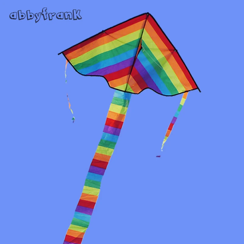 Children Outdoor Fun Fly Rainbow Nylon Kites Kites 100m Handle Line Board With Handle Line Good Flying Kite Toy Gift Lightaling