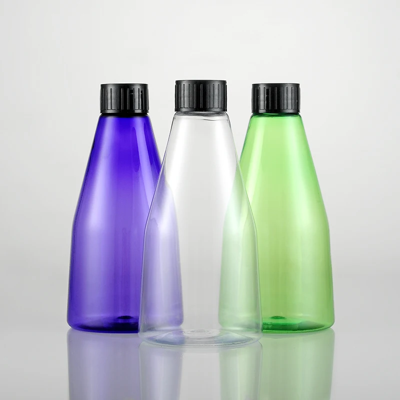 Buy 350ml Conical Plastic Bottle Lotion Bottle with Large Rib Cover 10PCS/LOT