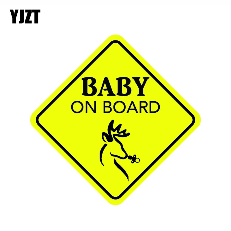 

YJZT 13.1CM*13.1CM BABY ON BOARD Car Sticker Deer PVC Decal 12-40167
