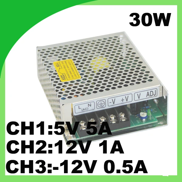 Тройной импульсный источник питания 5 V 3A, 12 V 1A,-12 V 0.5A ac в dc T-30B источник питания