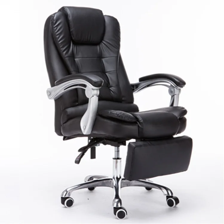 Reclining Adjustable Boss Office Armchair Fashion PU Computer Leisure Chair Explosion-Proof Swivel Chair Seat With Footrest