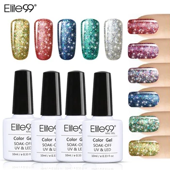 

Elite99 Super Bling Gel Nail Polish Pure Soak Off UV LED Starry Gel Polish UV LED Glitter Sequins Nail Gel for Nail Art 10ml