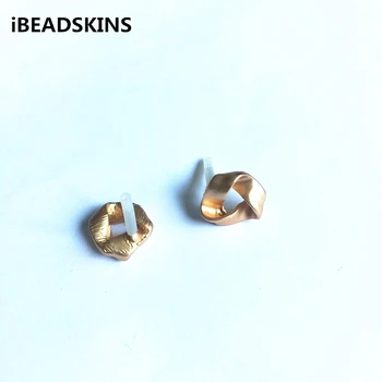 

New arrival! 16mm 50pcs/lot zinc alloy matte gold Geometric shape ear stud/Earring accessories for Earrings DIY( as shown)#J03