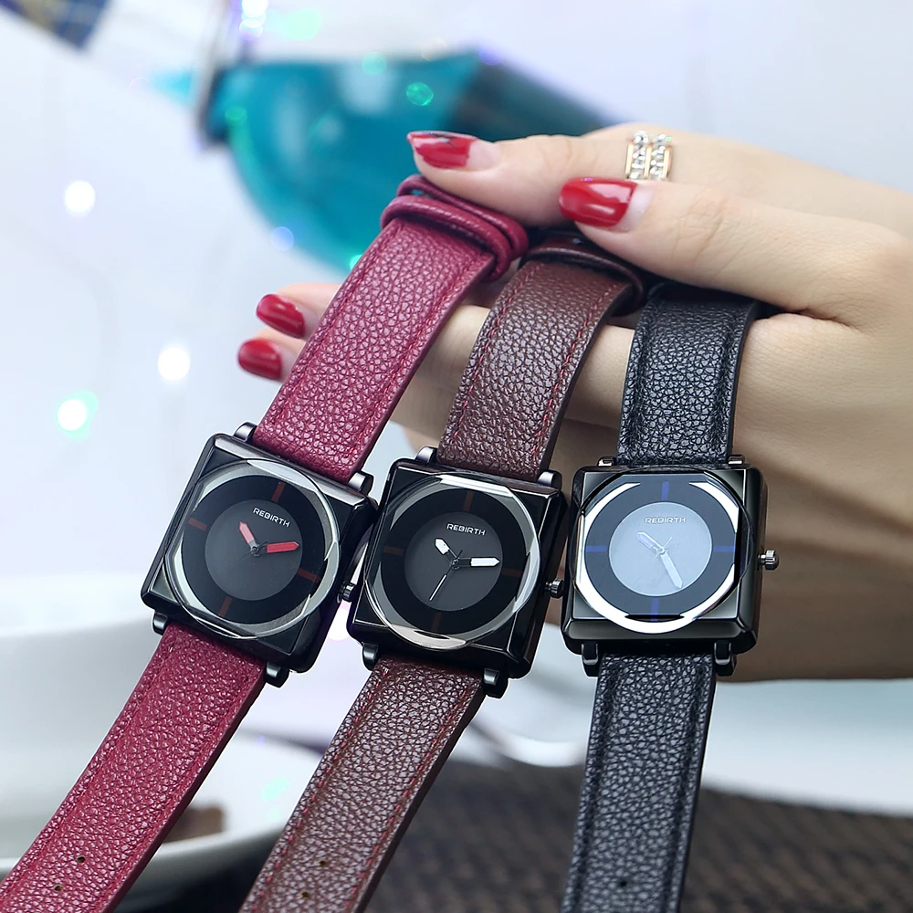 2019 Top Brand Square Women Bracelet Watches Contracted Leather Crystal WristWatches Women Dress Ladies Quartz Clock Dropshiping - Image 6