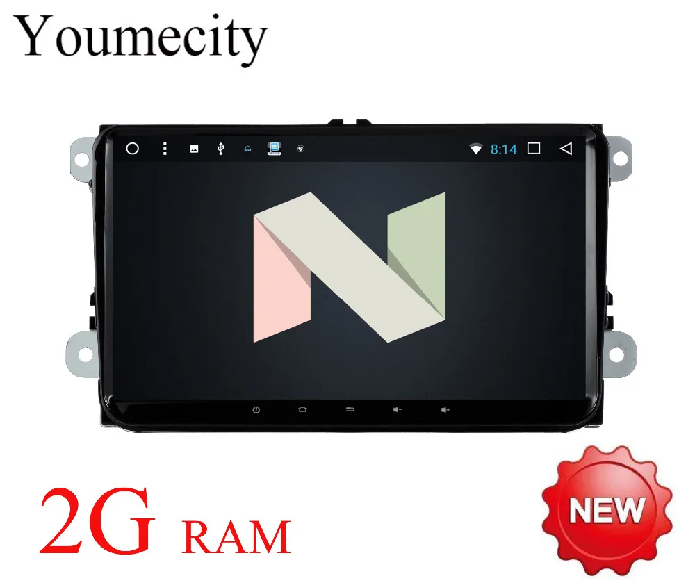 Youmecity Android 7 1 2 DIN автомобильный DVD gps для Volkswagen VW skoda Passat B6/B7/B5/CC /транспортер