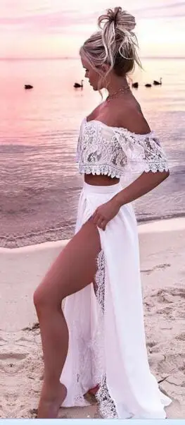 white lace 2 piece set