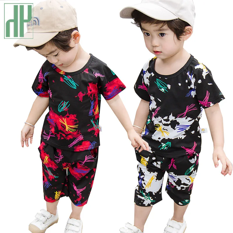 

Kids clothes boys 2pcs Cotton Summer print camouflage Children clothing sets Short Sleeve toddler girl clothes outfits 1 6 years