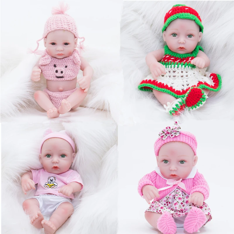

28cm/11inch Full Body Silicione Soft Vinyl Real Touch Reborn Baby Doll Lifelike Newborn Lovely Girl Babies Collectable Doll
