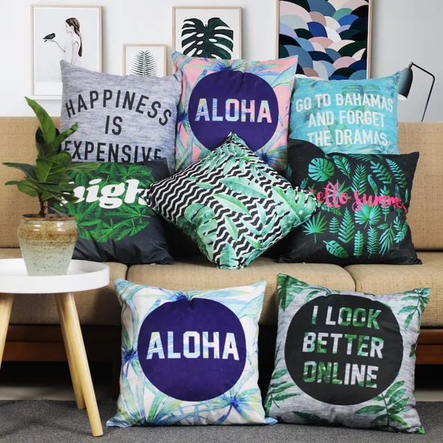 Double Side Print Pillow Cover Green Leaves Cushion Cover Home Decor Delectable Expensive Decorative Pillows Double Side Print Pillow Cover Green Leaves Cushion Cover Home Decor Delectable Expensive Decorative Pillows