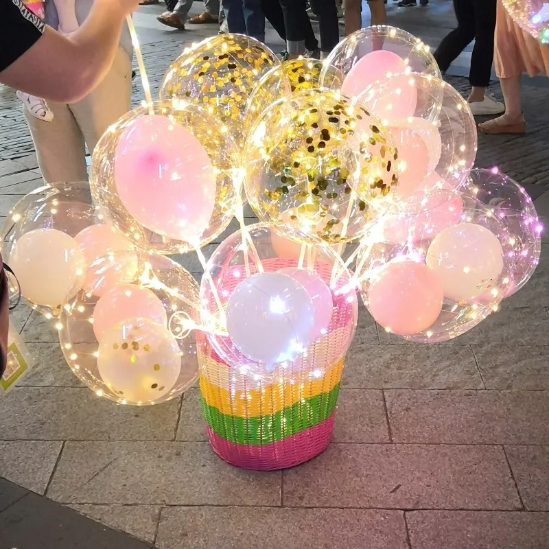 

24/36inch Boy or Girl Led Balloon Transparent Bubble Birthday Party Baby Shower Decoration LED Foil Balloons Kids Toys