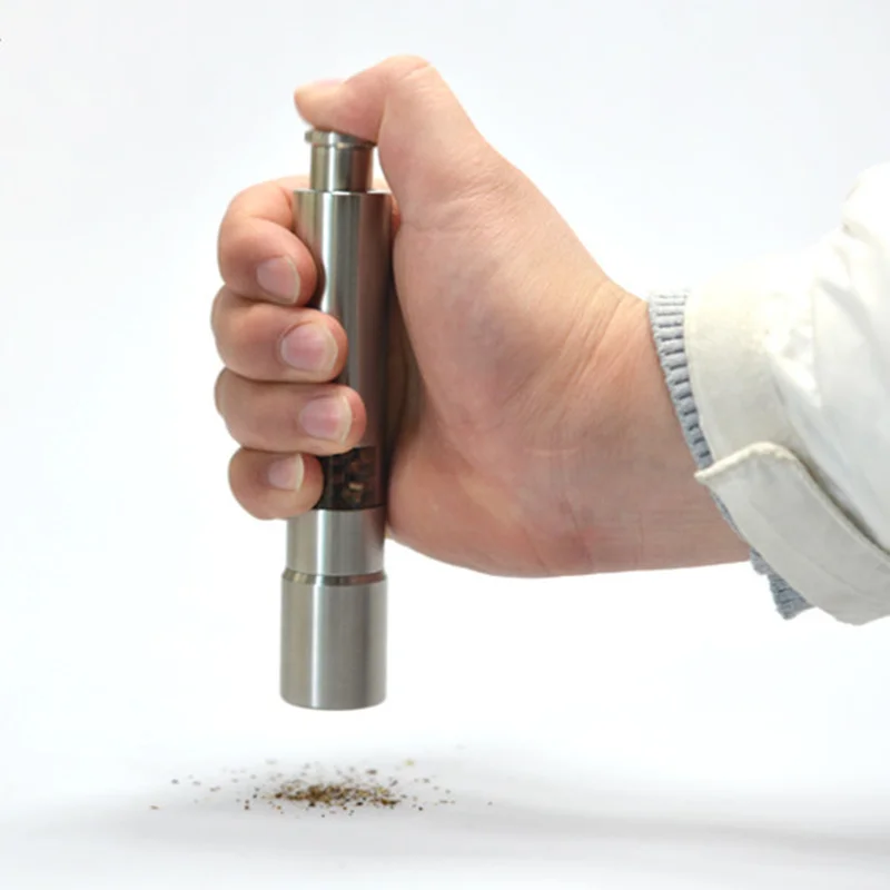 Stainless Steel Manual Pepper Mill Salt Pepper Grinder muller Thumb Push Sprayer Grind Stick cooking tools kitchen accessories Stainless Steel Manual Pepper Mill Salt Pepper Grinder muller Thumb Push Sprayer Grind Stick cooking tools kitchen accessories