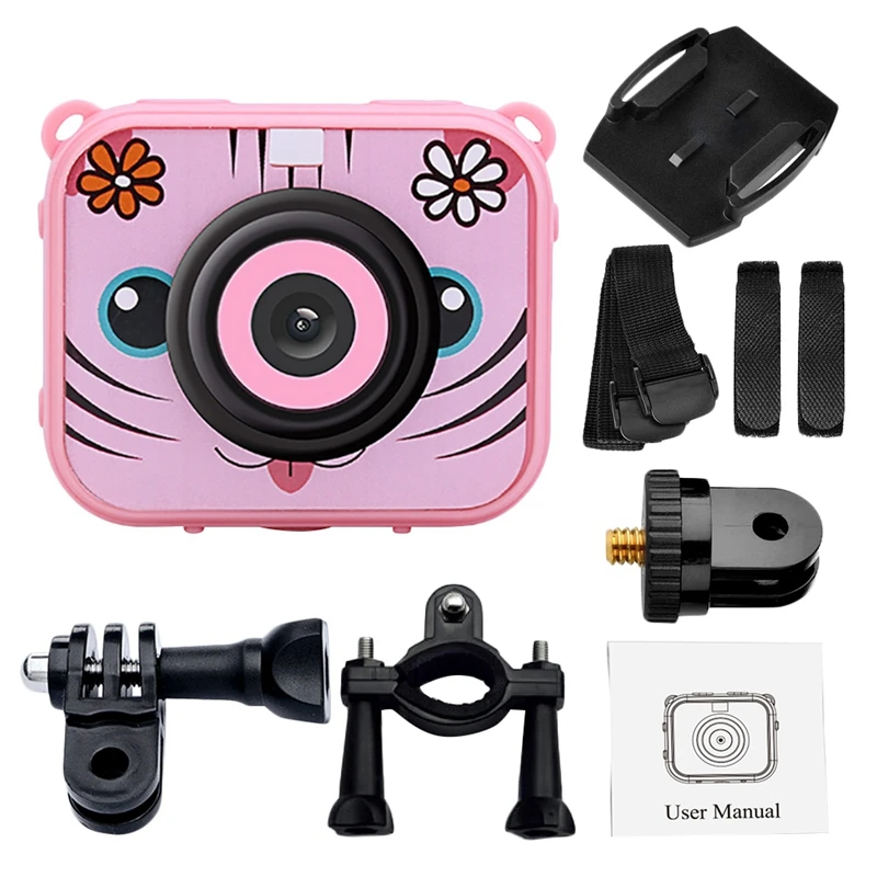  Cute Kids Digital Video Camera 1080p Action Sports Camera 30m Waterproof Built-In Battery Gifts Pre