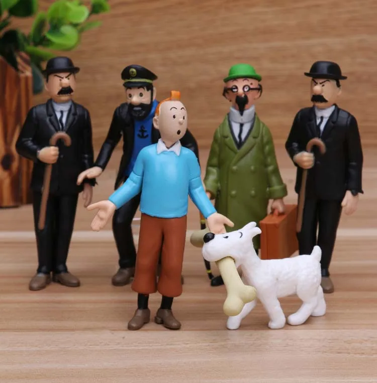 

2019 Anime Cartoon 4-9cm The Adventures of Tintin PVC Action Figures Collectible Model Free shipping