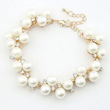 Новинка для женщин роскошный золотой Шарм Кристалл кубический циркон браслет женские модные ювелирные изделия жемчужные бусы браслет