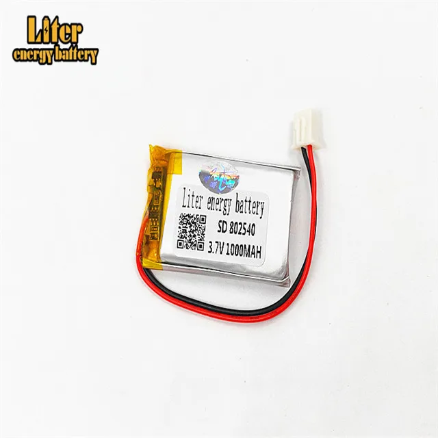 

XHR-2P 2.54 1000mAh 802540 3.7V lithium polymer battery 852540 scan code instrument speaker driving apparatus