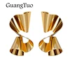EK2204 European Exaggerated Asymmetry Irregular Big Spiral Folded Wave Metal Drop Earring For Women Statement Gold Color Earring ► Photo 1/5
