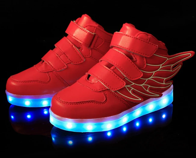 Криатив обувь для детей с подсветкой; кроссовки; обувь с подсветкой; тапочки с подсветкой, Детский Светильник повседневная обувь для детей светящиеся кроссовки Для мальчиков и девочек - Цвет: Красный