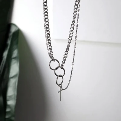 hiphop chain men women couple Stainless steel Necklace Waterproof Link Curb Chains necklace hip hop jewelry cross chain necklace - Окраска металла: white