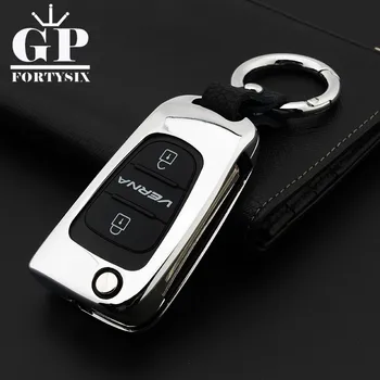 

Zinc alloy+Leather Car Key Cover Case For Hyundai Accent I30 I20 I35 IX20 Elantra Equus Solaris Verna 2011 2013 2014 For KIA