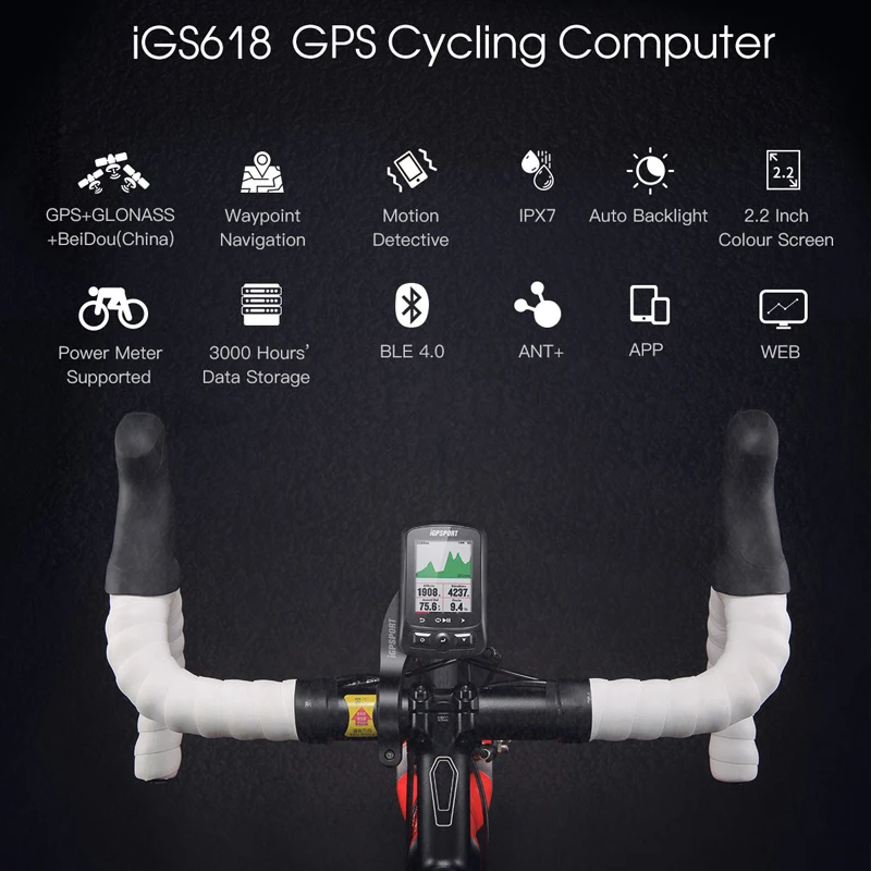  IGPSPORT IGS618 Drahtlose Radfahren Computer GPS Bike Tacho Geschwindigkeit Sensor Herzfrequenz Sen
