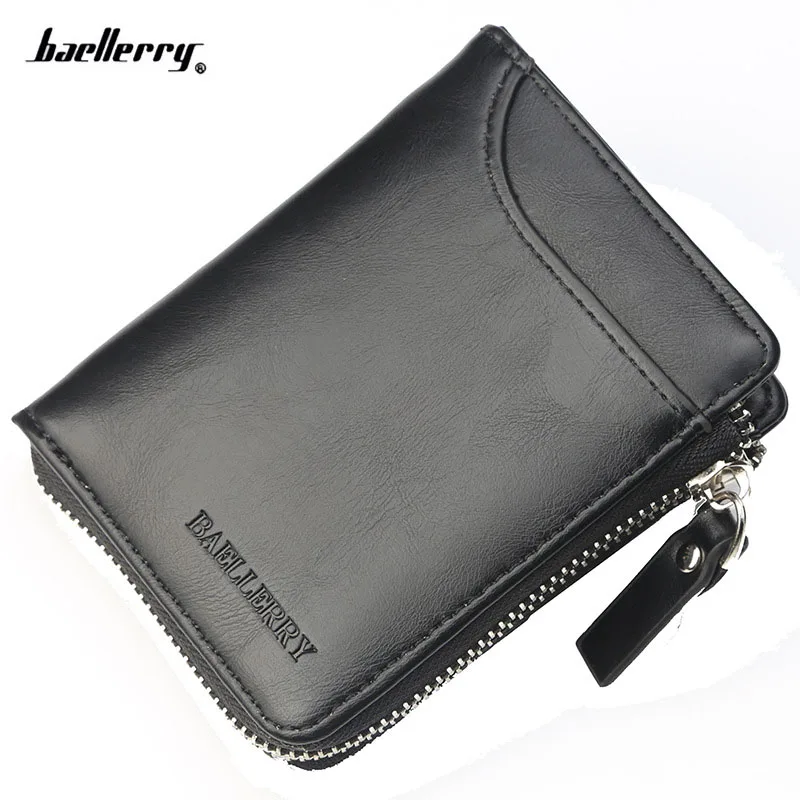 

2018 New Men Wallet fashion Leather Card Holder Brand Small Vintage Zipper man Wallet designer's Luxury short Purse for male