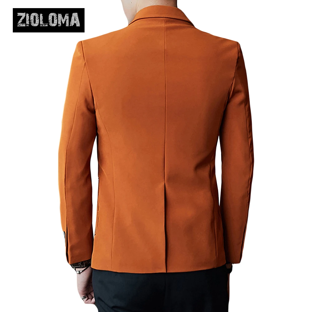 ZIOLOMA Men's Fashion Slim Suits men's Bussiness One Button Casual Blazer Jacket 2019 Brand Male Dress Blazers