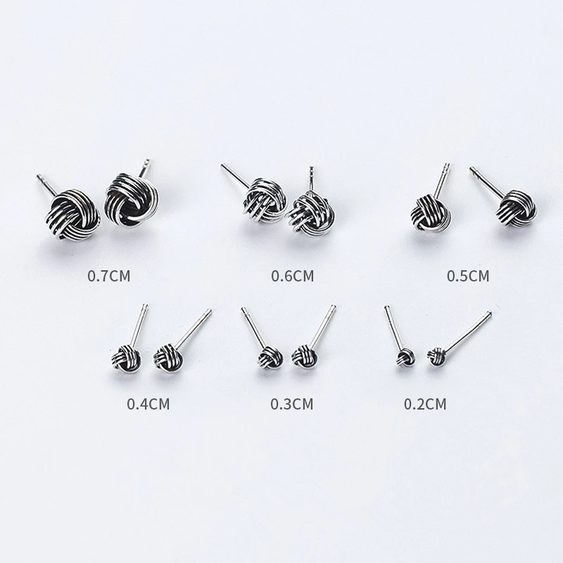 925 тайские серебряные серьги-гвоздики в форме шарика, 2 мм, 3 мм, 4 мм, 5 мм, 6 мм, 7 мм, для мужчин, женщин, девушек, модные ювелирные изделия для ушей