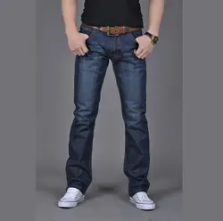 Четыре сезона можно носить для мужчин модный бренд Тонкий прямые джинсы талии молодых людей прямые брюки качество
