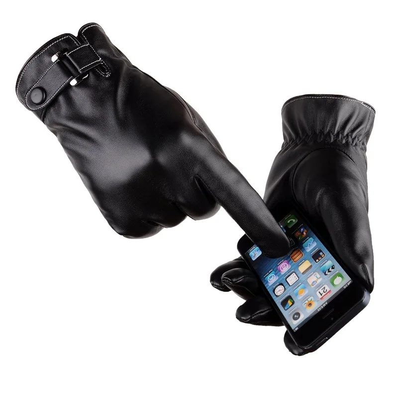 Spring/Winter PU Leather Short Thin/Thick Touched Screen Glove Man Gym Car Driving Mittens sports gloves,gym gloves
