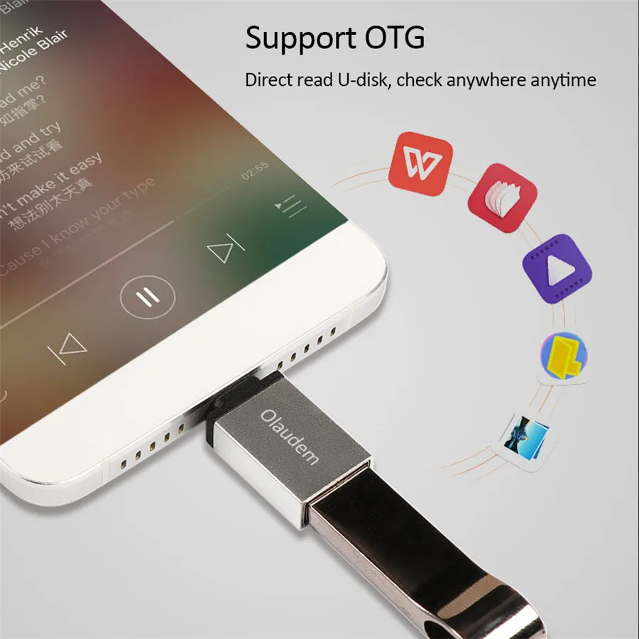Olaudem USB 3 1 OTG Тип C кабель металлический Адаптер кабели для мобильных телефонов