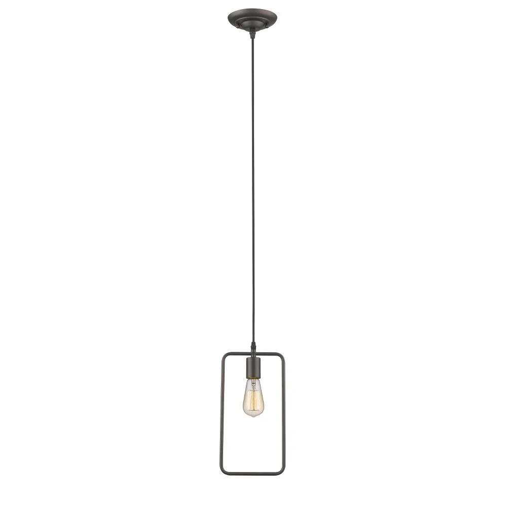 IRONCLAD Industrial-style 1 Light Rubbed Bronze Ceiling Mini Pendant 7 Wide