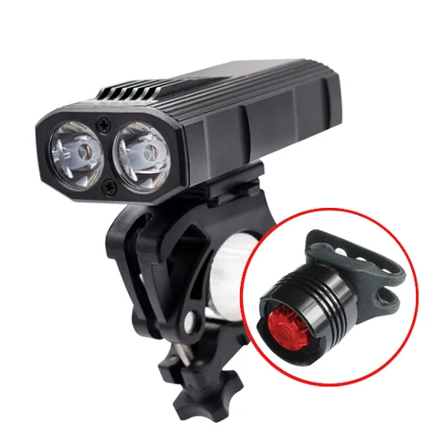 Bicycle Headlight Tail Lamp Flashlight Torch Set Headlamp Rear Light for Jogging