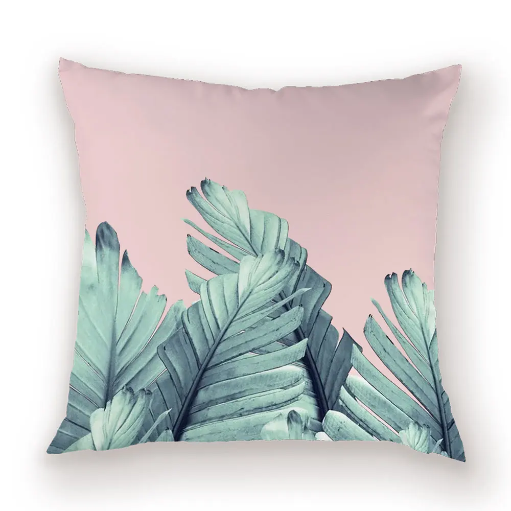 Monstera тропические наволочки на подушку, фермерская Подушка с изображением кактуса, Розовый Чехол на подушку, s растительные листья, чехлы на подушку, Kissen чехол - Цвет: L1511-3