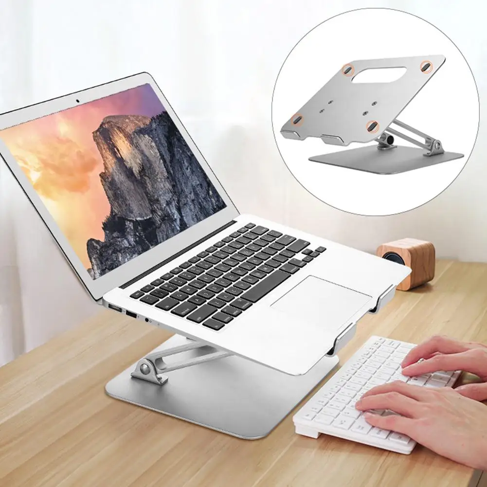 

Portable Aluminum Alloy Notebook Stand Adjustable Laptop Heighten Desktop Holder 2019