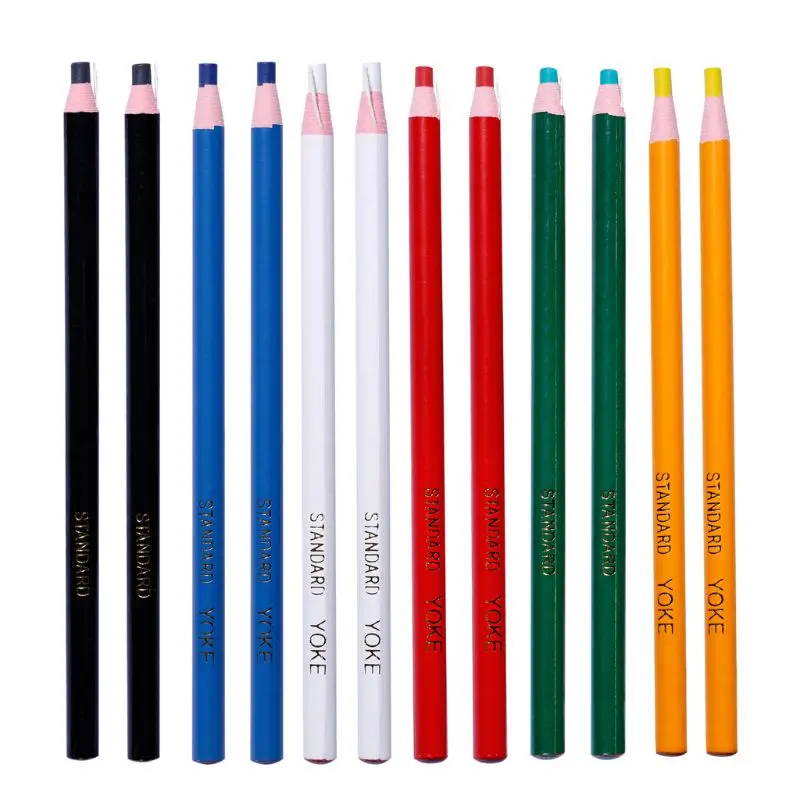 12Pcs Peel Off Marker Grease Pencil Colored Crayon Pen Paper Roll Wax