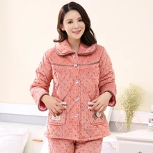 25 градусов! Русский зимний комбинезон 3 слоя стеганая Пижама женская принцесса печать катион толстый коралловый бархат стеганая куртка