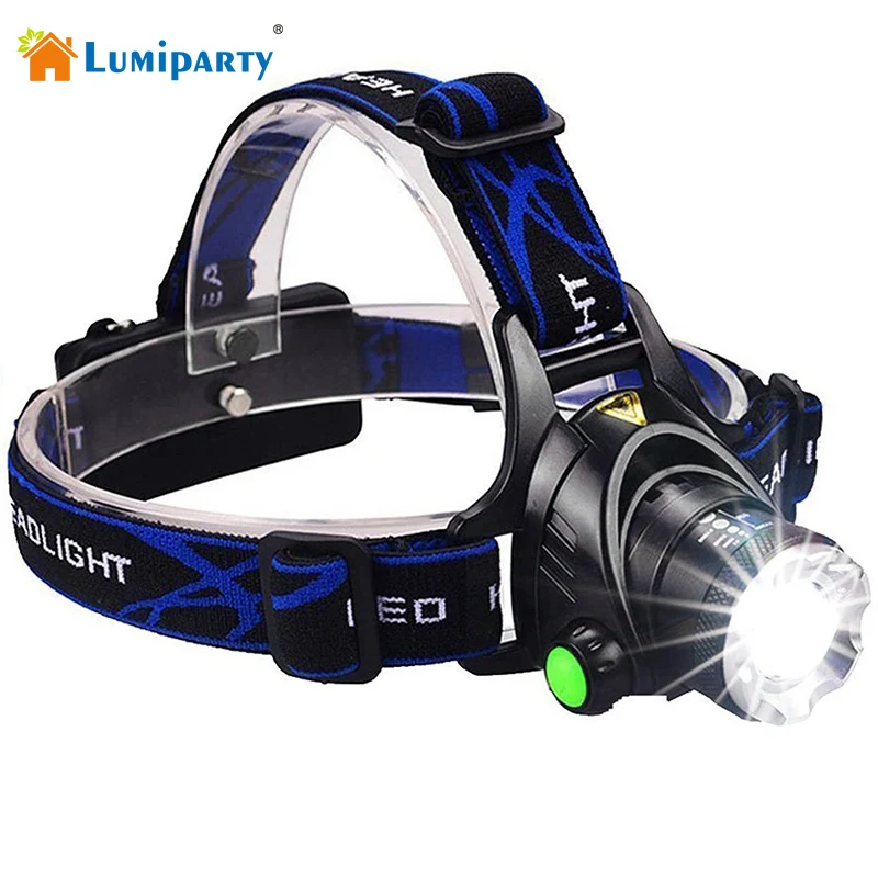 

Lumiparty 5000LM XM-L T6 LED Headlamp Head Torch 2 X 18650 Battery +Charger LED Headlight Zoomable 3Modes LED Head Torch light