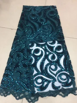

Lovely Latest African Lace Fabric 2018 Green Velvet Sequins Embroidery Lace Fabric Bridal Wedding French Mesh Lace Fabric