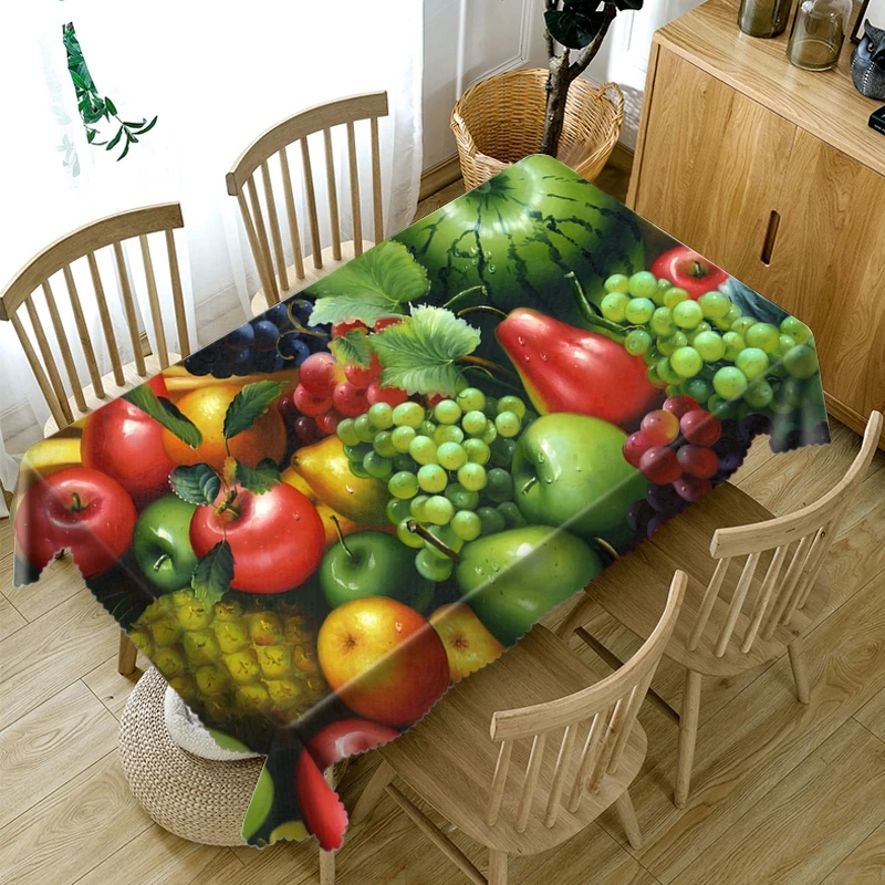 

Thematic drawings of various fruits painting tablecloth multi-function digital printing 3D tapestry cloth