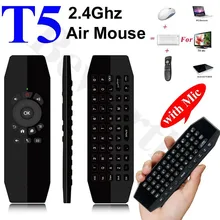 T5 Sans Fil Mini Clavier Fly Air Mouse avec Micro Smart Télécommande pour Android TV Box A95X X96 HTPC IPTV Mini PC Xbox Gamepad